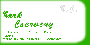 mark cserveny business card